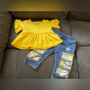 Baby girl lemon outfit